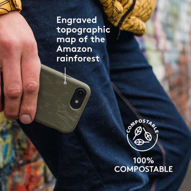 Eco Phone Case | iPhone SE 2020, iPhone 6, iPhone 7, iPhone 8 Compostable Case | Moss Green - Loam & Lore